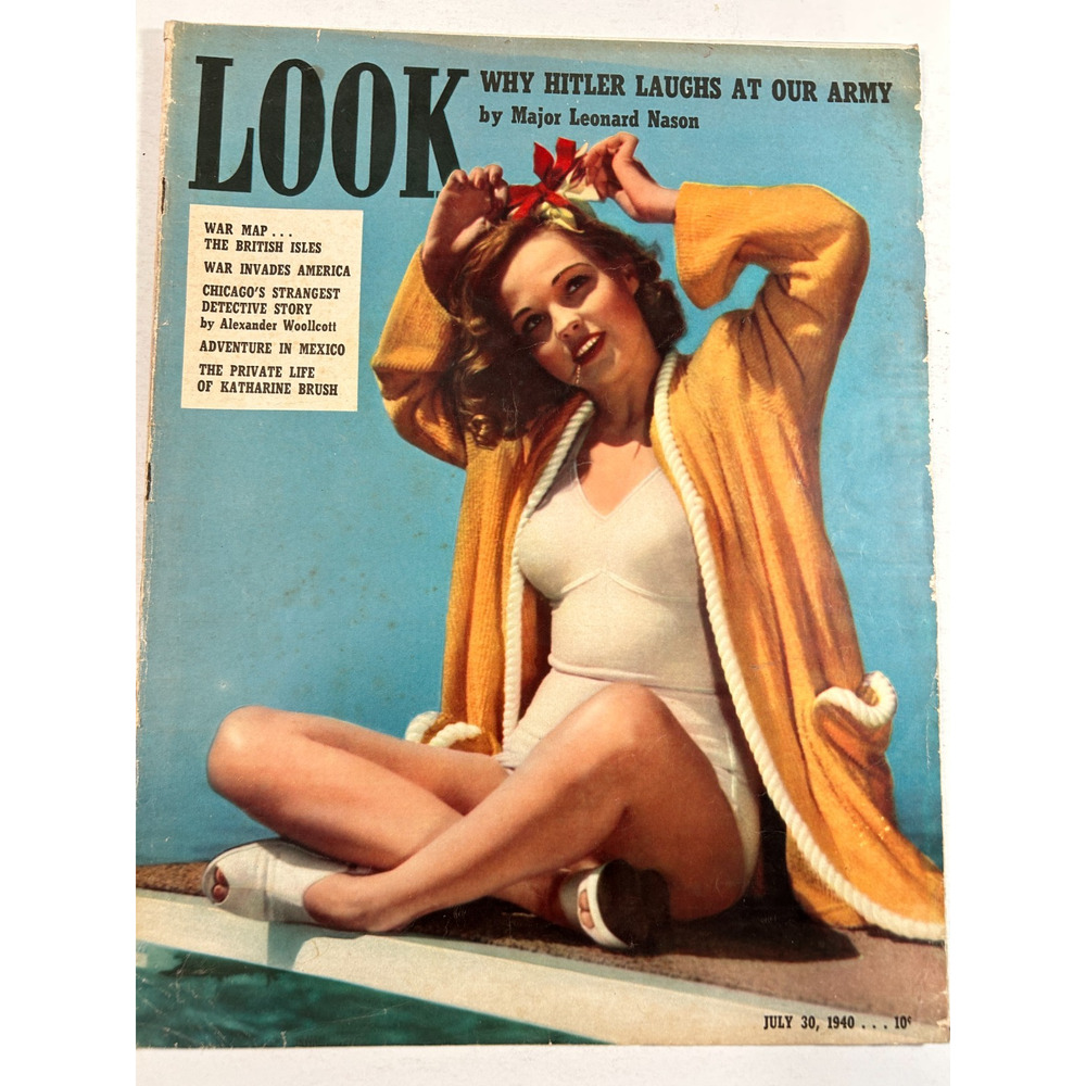 LOOK MAGAZINE July 30 1940 MARJORIE DEANE Cover WWII War Map Lucky Strike Ad